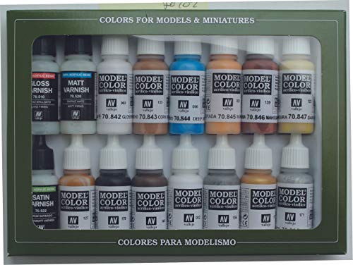 Vallejo Model Color Folkestone acrílico especial Paint Set - Surtido de Colores (Pack de 16)