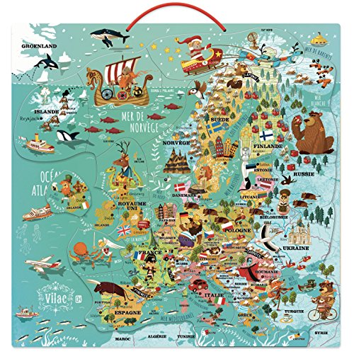Vilac 2727 - Mapa de Europa magnética de Madera
