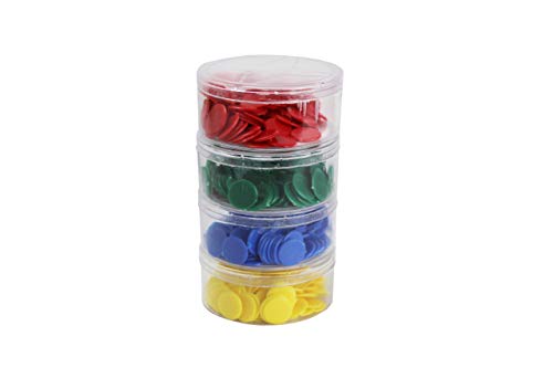 Wagtail Marcador de Plástico 4 Colores Fichas de Bingo para Juego de Bingo Accesorios de Juego