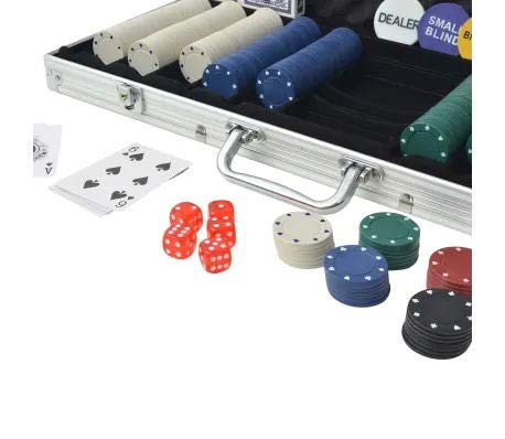 Wakects Juego de póquer de póquer con 500 fichas, maletín de aluminio, 2 barajas de cartas
