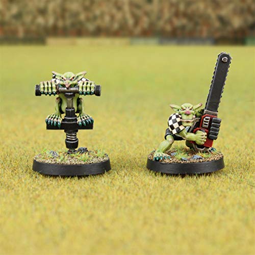 War World Gaming Gutrot Greenskins - Jugadores Especiales Goblin x 2-28mm Escala Fútbol Fantástico Miniaturas Figuras Blood Bowl Coleccionismo Minis