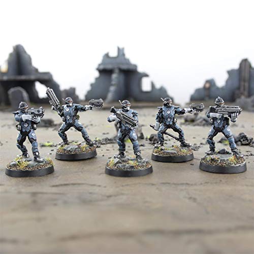 War World Gaming - Law Enforcement Officers - Set Completo - 28mm Heroica Sci-Fi Wargame Miniaturas Figuras Policia Agente de la Ley Minis Wargaming Futurístas