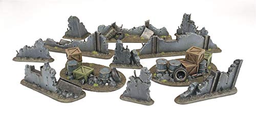 War World Gaming War-Torn City Kit “Escombros” y Barricadas – Escala 28mm/Heroica, Sci-Fi, Wargame Futurista, Miniaturas, Apocalipsis Zombi, Necromunda, Wargaming