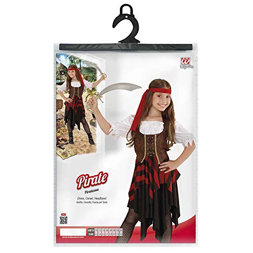 WIDMANN Disfraz 05598 ? Disfraz para niños pirata, vestido, corsé y cinta, tamaño 158