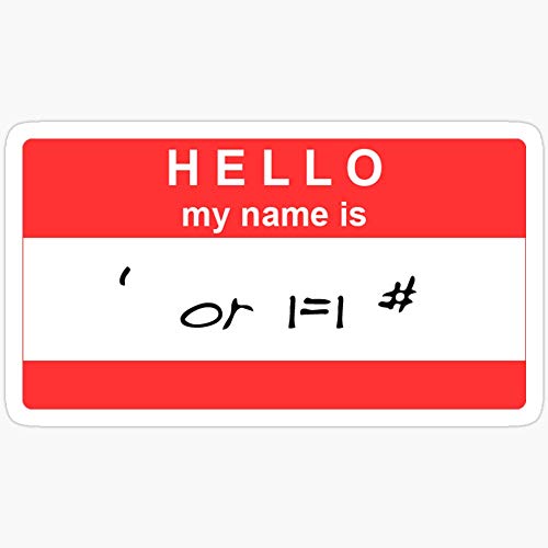WillettaStore - Pegatinas con texto en inglés "My Name is " o 1=1# (3 unidades)