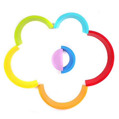 XLKJ Puzzle Rompecabezas Apliable Diseño de Arco Iris Madera Juguetes Educativos Aprendizaje 7 Color para Niños