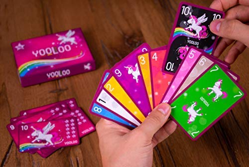 YOOLOO Unicorn – El divertido juego de cartas para niños, padres y amigos de los unicornios (de 2 a 8 personas, 2 variantes de juego)