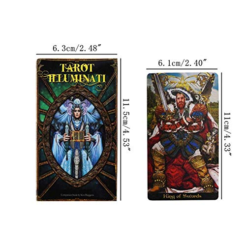 YOYOTECH Tarots Illuminati Kit 78 Cartas Deck Adivinación Fate Family Party Tarjetas de Juego de Mesa