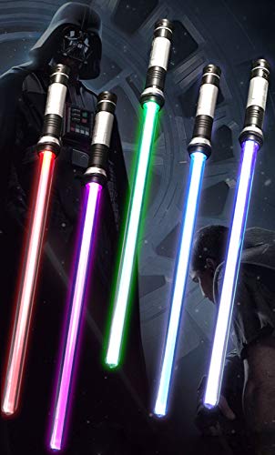 YUY Guerra De Las Galaxias, Toy Spirit Lightsaber Juguete Luminoso LED, Espada Láser Retráctil Que Cambia De Color por Inducción, Led Luminoso