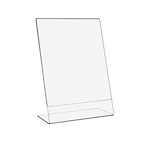 Zeigis® - Expositor de mesa en forma de L, 10 unidades, tamaño DIN A4, en formato vertical, de vidrio acrílico transparente, con bordes laterales pulidos