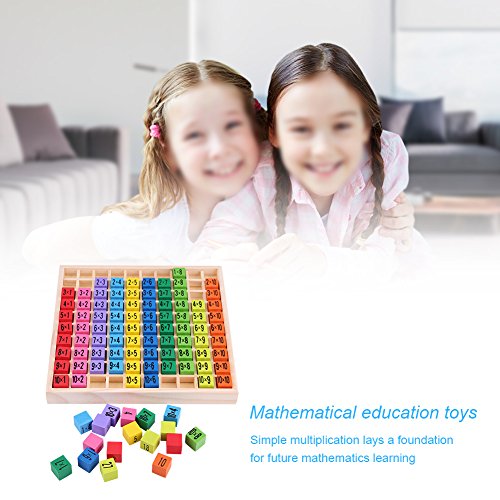 Zerodis Matemáticas Educativos Juguetes de Madera, Niños Matemáticas Aprendizaje Temprano Puzzle Toy 10x10 Tabla de Multiplicación para Preescolares Kindergarten Niños
