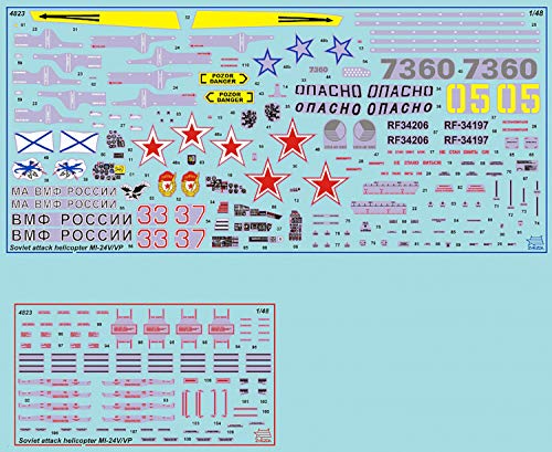Zvezda 530004823 1:48 MIL Mi-24V/VP(HIND) Combat Helicóptero, maqueta de construcción de plástico, Kit de Montaje, réplica Detallada