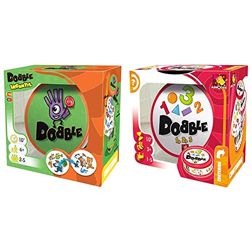 Zygomatic Dobble Infantil - Juego de Tablero (Asmodee DOKI01ES) + Formas Y Números - Español/Portugués, (Asmodee DOBCF01ES), Color/Modelo Surtido