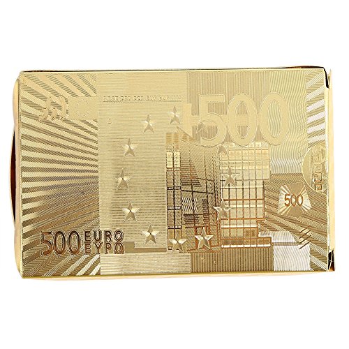 1 Baraja x Poker Cards - Cartas de Póquer de Color Oro Plástico ( Style : Euro )