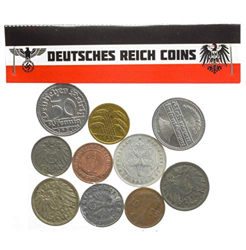 10 DEUTSCHES Reich Coins 1871-1945: Imperio alemán, Weimar, Alemania Nazi WWI WW2