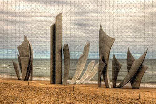 1000 piezas-Francia Omaha Beach Rompecabezas para adultos Recuerdo de regalo de viaje de madera