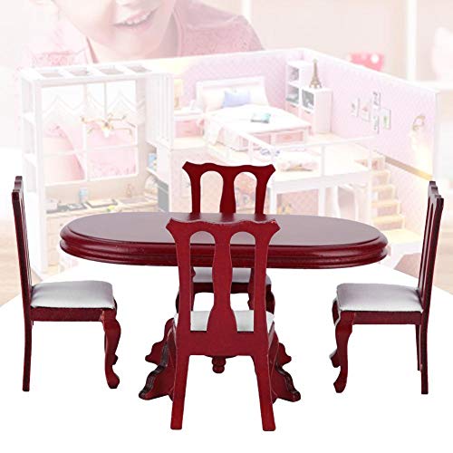 1:12 casa de muñecas en miniatura mesa redonda conjunto de sillas accesorios de cocina muebles de habitación de juguete