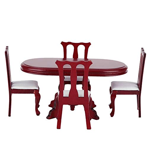 1:12 casa de muñecas en miniatura mesa redonda conjunto de sillas accesorios de cocina muebles de habitación de juguete