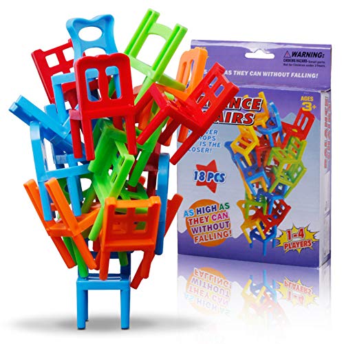 18pcs Mini Juguete Equilibrio de plástico, Multicolor Apilamiento Inteligencia Multijugador Juego de equilibrio Juegos de aprendizaje para niños