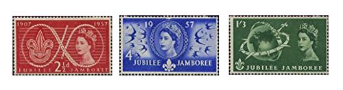 1957 World Scout Jubilee Jamboree GB Stamps - Menta Condición (juego de 3 sellos)