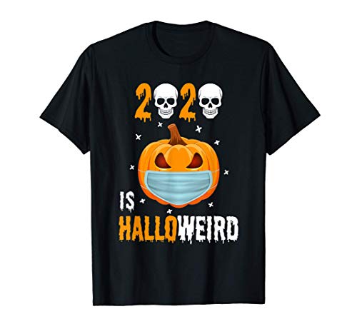 2020 Calabaza Camisa de Halloween en Máscara Cuarentena de Camiseta