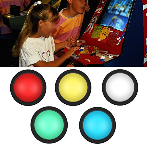 【2021 Promoción de año nuevo】Botón Arcade, Jarchii Botón Arcade, botón Arcade masivo de 100 mm con reemplazo de Consola de convexidad LED Aplicable a máquinas expendedoras interactivas Máquinas de Jue