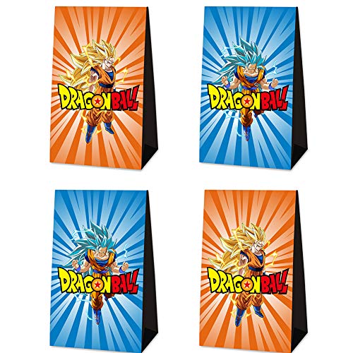24 Pcs Bolsas de Papel Dragon Ball Party Bag Bolsas de Regalo Navidad, Goku Bolsas de Papel Kraft navideño Bolsas para Chuches Bolsas Regalo Papel,Cajas de Regalo