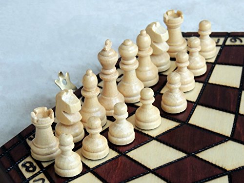 3 jugadores de ajedrez 28cm / 11in Pequeño Traveling ajedrez de madera Juego, Juego artesanal Uniqe