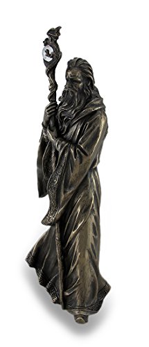30cm Cold Cast Bronze Colour Merlin Figurine Statue Home Decor
