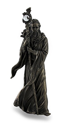 30cm Cold Cast Bronze Colour Merlin Figurine Statue Home Decor