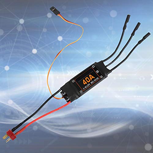 40A RC Brushless Motor Controlador de Velocidad eléctrico Brushless ESC RC Drone Helicopter FPV Piezas Accesorios Controlador de Velocidad eléctrico para RC Airplane Helicopter(Negro)