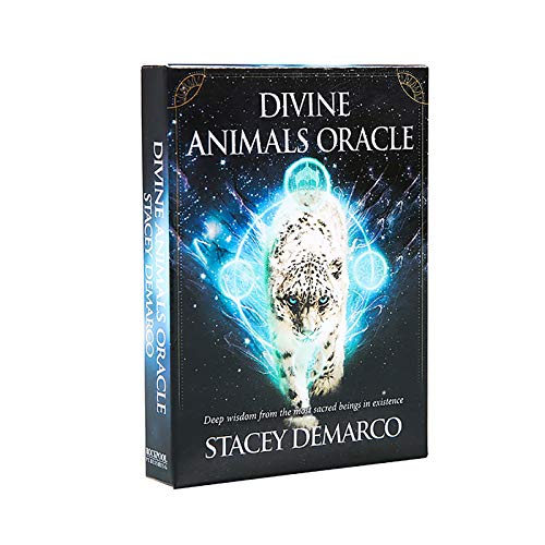 44pcs Divine Animals Oracle Tarot Cards Juego de Mesa de adivinación, inglés Completo, con descripción de guía en PDF, Tarjetas de Juego Creativas, Juego de Mesa para Fiestas Familiares