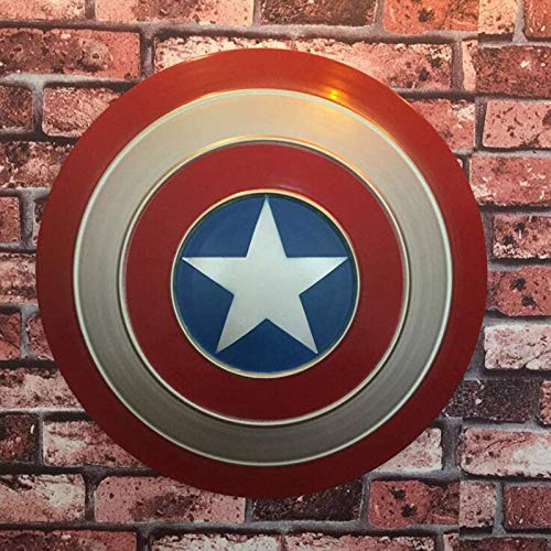 47Cm Escudo Capitan America Metal 1: 1 Adulto Apoyos de Película Niños Hierro Forjado Capitán América Shield Capitán Disfraz de Metal Shield