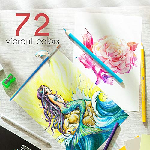 72 Lapices Acuarelables Zenacolor con Pincel y Maletin de Metal Zenacolor - Kit de Lápices de Colores - 72 Colores Únicos - Coloreado para Adultos, Artistas Principiantes y Expertos