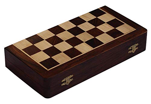 AB hadicrafts 10x10 Inch Chess Set - Magnetic Folding Chess Game - Fine Wood Classic Handmade Standard Staunton Ultimate tournament Rosewood Chess Board
