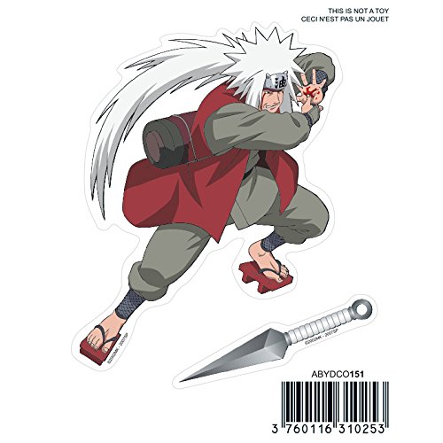 Abystyle Naruto - Juego de pegatinas (6,4 x 4,4) con diseño de Naruto y Jiraiya