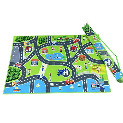 Alfombra de juego para niños, 150 x 100 cm, con bolsa de transporte, se puede jugar mediante la aplicación, iOS y Android