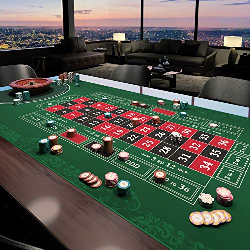 Alfombra de la ruleta en 180 x 90 cm - alfombra de mesa para una sensación de casino real