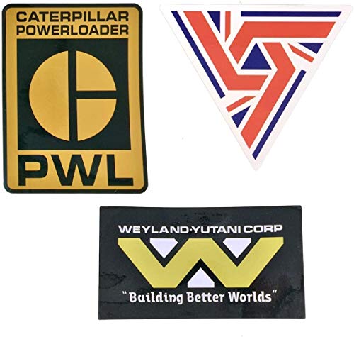Alien Sticker Collection Weyland Yutani, USCSS Nostromo UK7 y PWL Caterpillar Powerloader PVC stickers 3 pack