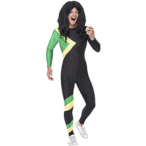 Amakando Jamaican Bobsleigher - L (ES 52/54) | Disfraz Cool Runnings | Fiesta Temática Olimpiadas | Mono Jamaicano Equipo de Bob