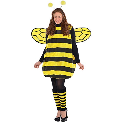amscan 844989-55 Disfraz de abejorro para adultos con alas y antenas, tamaño 18-20-1 PC