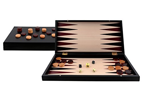 Aquamarine Games- Backgammon Black Series, Color Negro (Compudid CP033)