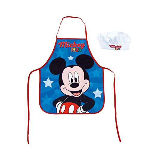 ARDITEX WD13022 Set de Cocina Infantil 2pzas (Delantal y Gorro de Chef) de Disney-Mickey