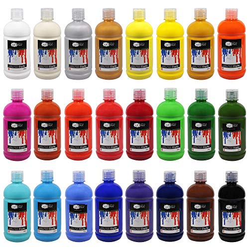 ArtinaCrylic Set de Colores acrílicos - 24 Colores 500 ml - Tanto para Profesionales como Aficionados