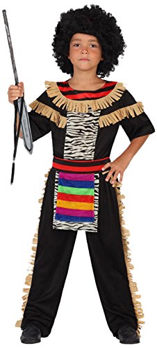 Atosa-guerrero Disfraz Zulú, color (schwarz/bunt), 3 a 4 años (23216)