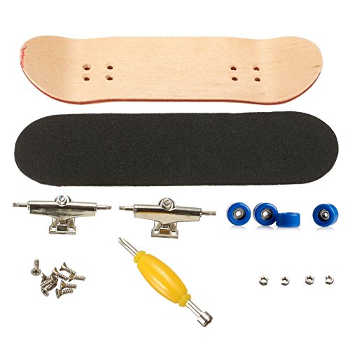AumoToo Mini diapasón, Patineta de Dedos Profesional Maple Wood DIY Assembly Skate Boarding Toy Juegos de Deportes Kids (Azul Oscuro)