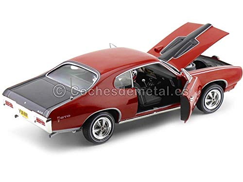 Auto World 1968 Pontiac GTO Royal Bobcat Red-Black 1:18 AMM1153