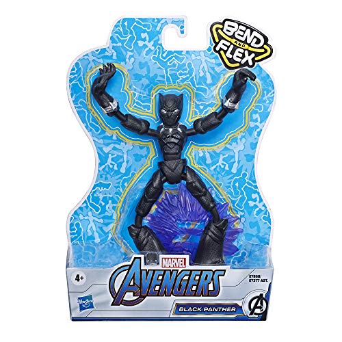 Avengers- Bend and Flex Figura Black Panther 15 Cm (Hasbro E78685X0)