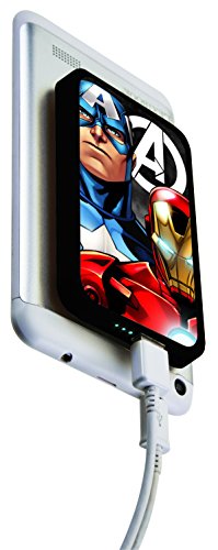 Avengers- Vengadores Batería portátil para móvil y Tablet (4.000 mAh, 5V/1A, indicador LED, Micro USB), Color Azul (Lexibook PB2600AV)
