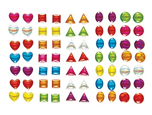 Baker Ross EV905 - Gemas Adhesivas de Cristal para Niños (Pack de 28) para Decorar Tarjetas, Collages y Manualidades
